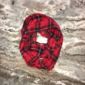 Plaid infinity scarf